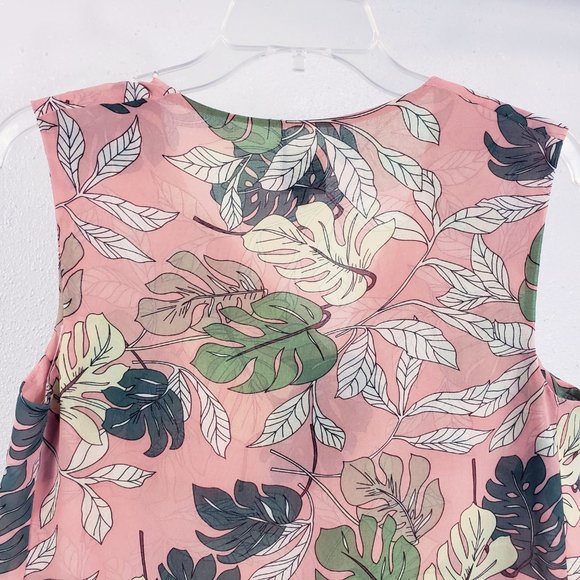 Cabi Women's Tropical Peach Sleeveless Semi Sheer Shirt Shell Blouse Tank Top - Picture 6 of 10